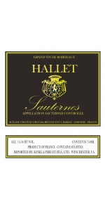 Chateau Hallet Sauternes 2020 (half-bottle)