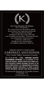 Kinsella Estates Jersey Boys Cabernet Sauvignon 2014 (magnum)