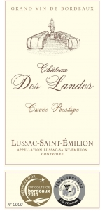 Landes Cuvee Prestige Lussac Saint Emilion 2018